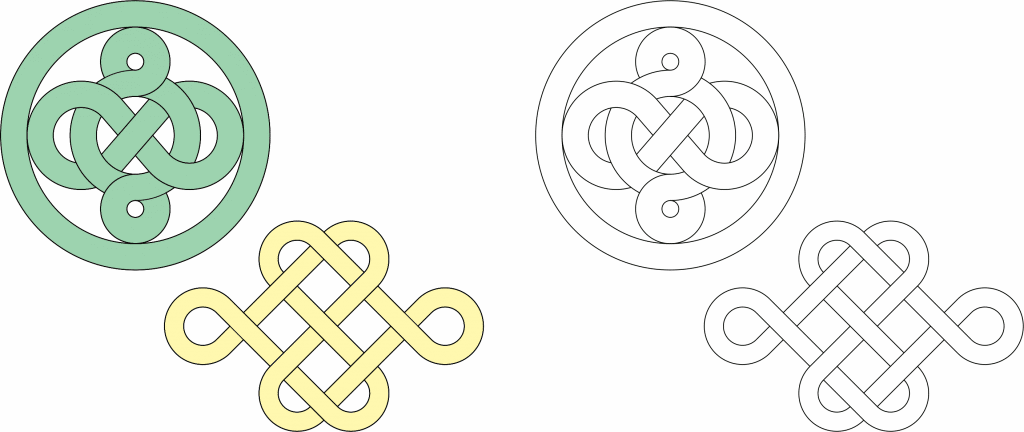 Diseños geométricos entrelazados — vector para corte CNC