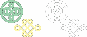 Diseños geométricos entrelazados
