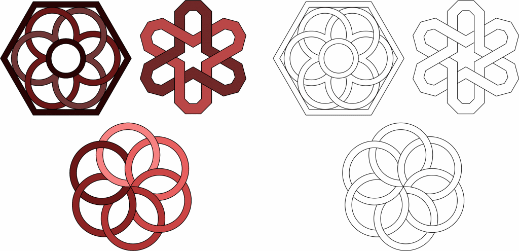 Figuras hexagonales — vector para corte CNC
