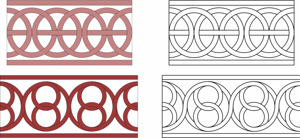 Banda con diseño de círculos — vector para corte CNC