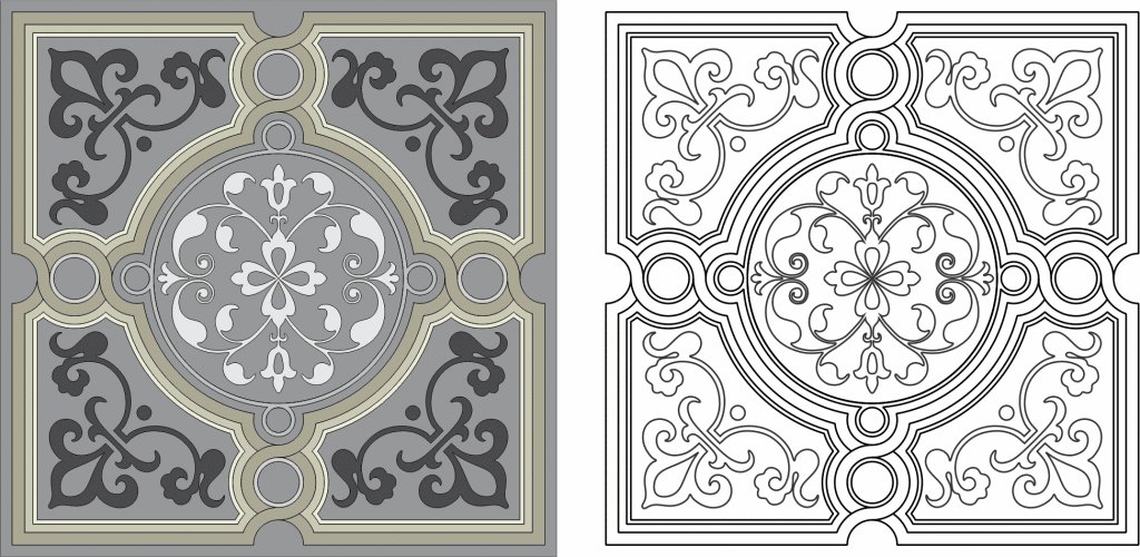 Diseño de azulejo — vector para corte CNC
