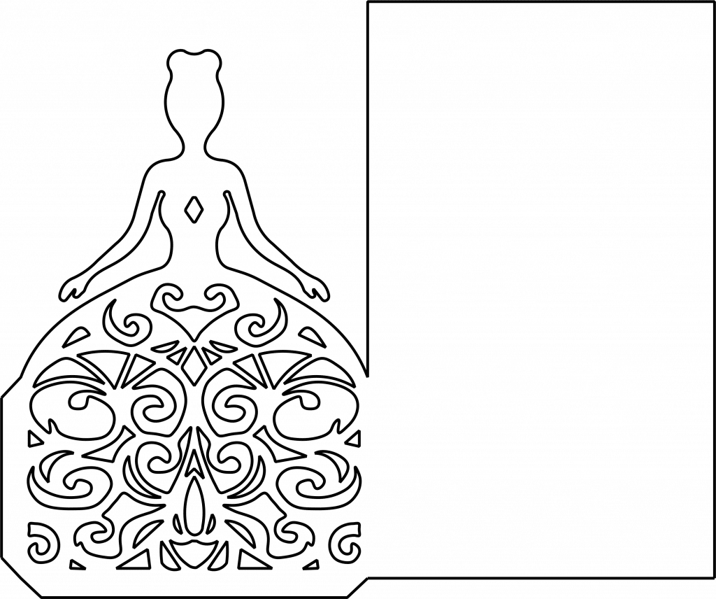 Sobre para invitación «Quinceañera» — vector para corte CNC