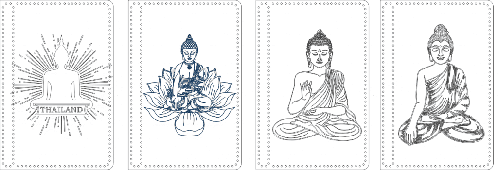 Imágenes de Buda — vector para corte CNC