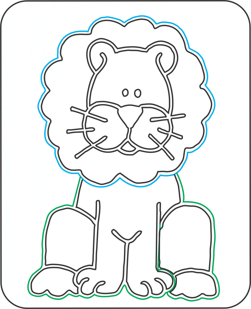 León de caricatura — vector para corte CNC
