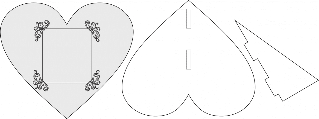 Portarretrato «Corazón» — vector para corte CNC