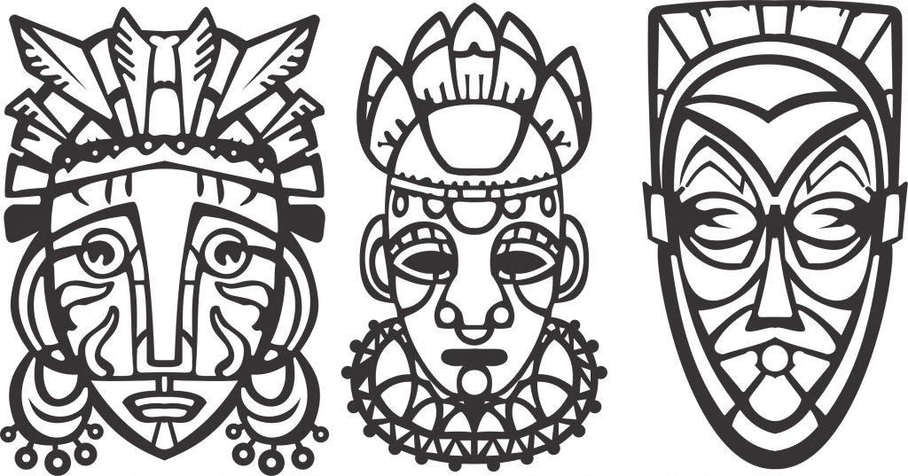 Máscaras Tribales — vector para corte CNC