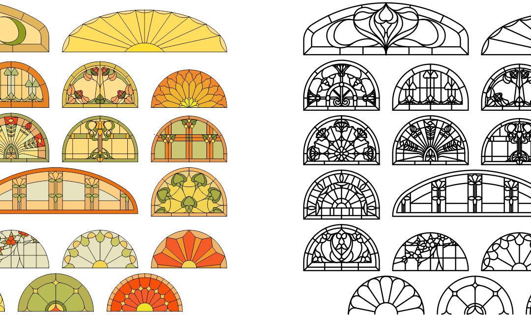 Colección vitrales semicirculares