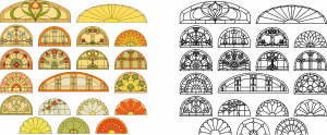 Colección vitrales semicirculares