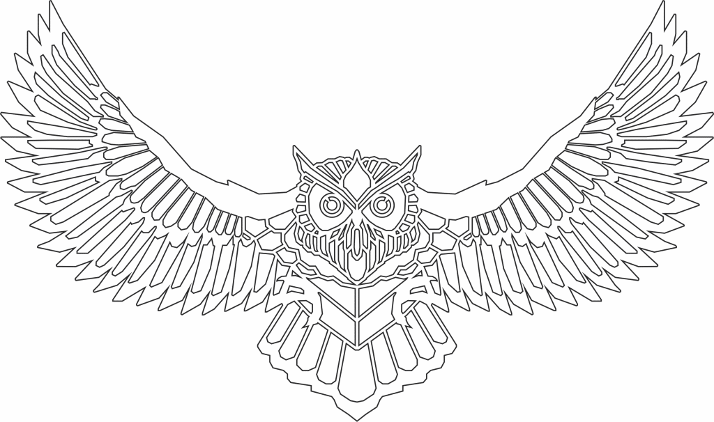 Búho de alas extendidas 2 — vector para corte CNC