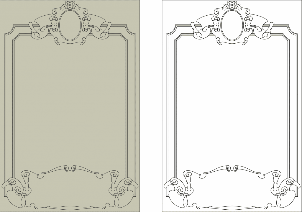 Borde pergamino — vector para corte CNC