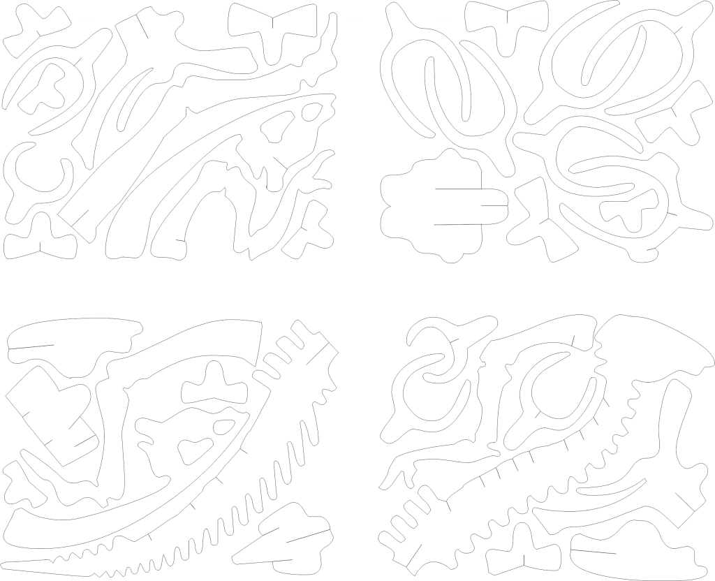 Fósil de parasaurolophus — vector para corte CNC