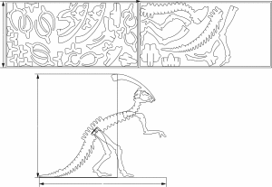 Esqueleto de Parasaurolophus