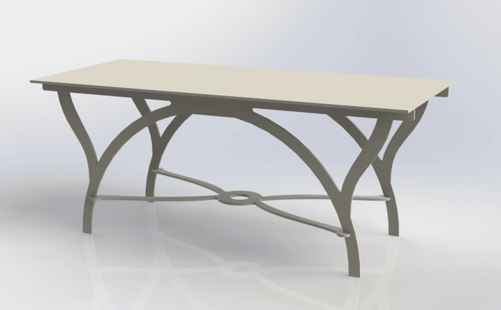 Mesa rectangular «Arcos» — vector para corte CNC