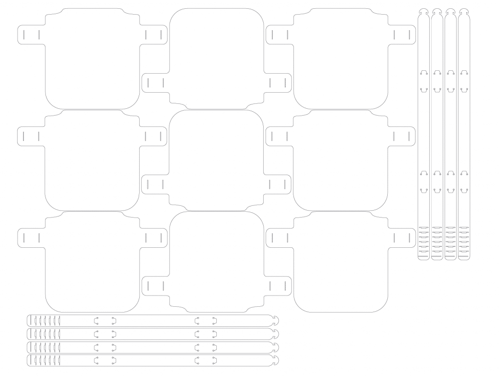 Máscaras protectoras cuadradas — vector para corte CNC