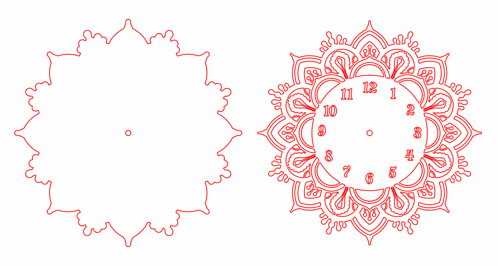 Reloj de mandala — vector para corte CNC