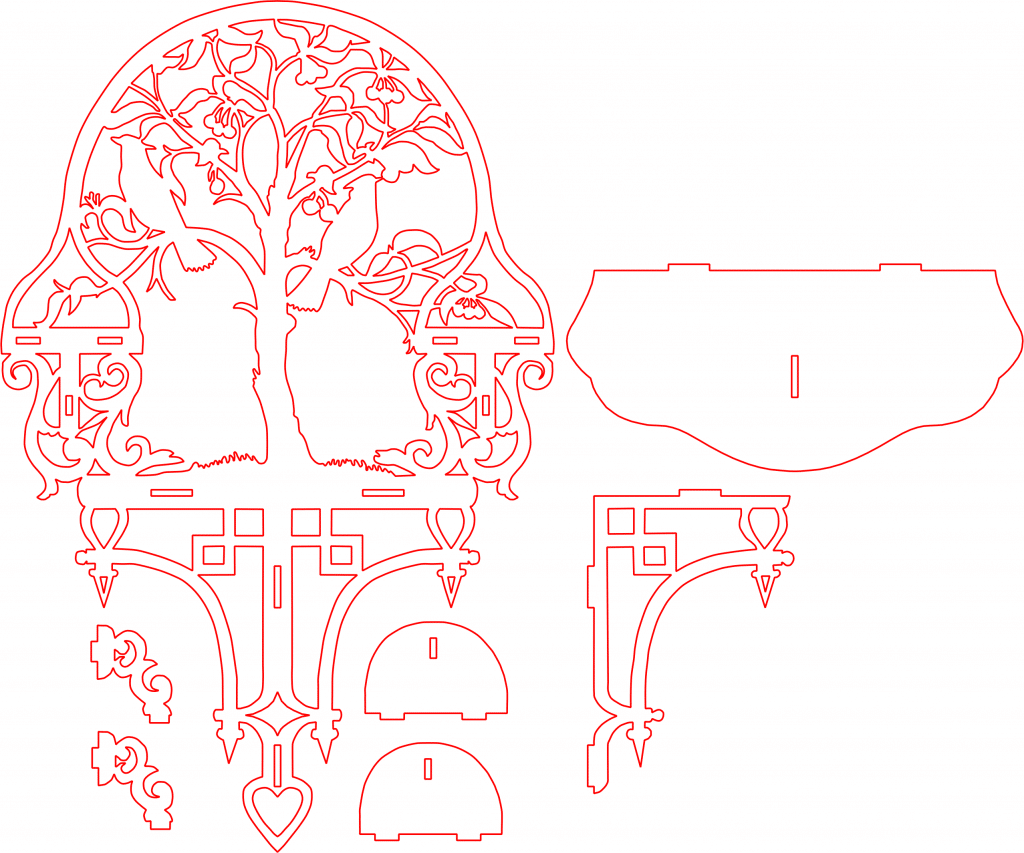 Repisa de árbol — vector para corte CNC
