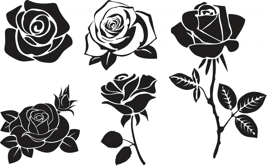 Diseños de rosas — vector para corte CNC