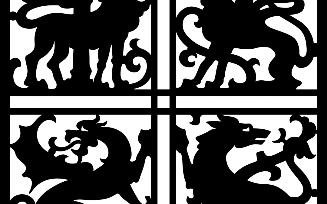Panel calado dragones