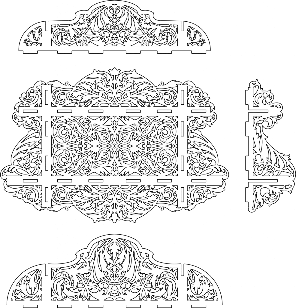 Estante calado floral — vector para corte CNC
