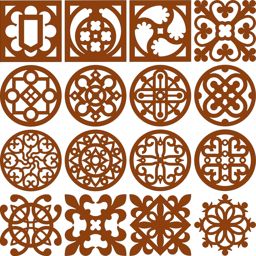 Colección adornos calados — vector para corte CNC