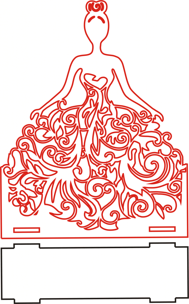 Servilletero «Quinceañera» — vector para corte CNC