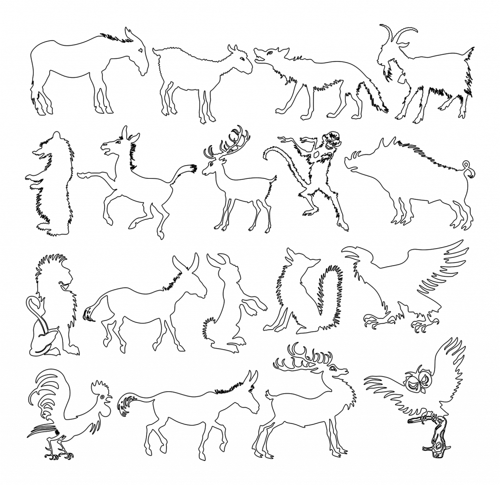 Siluetas de animales — vector para corte CNC
