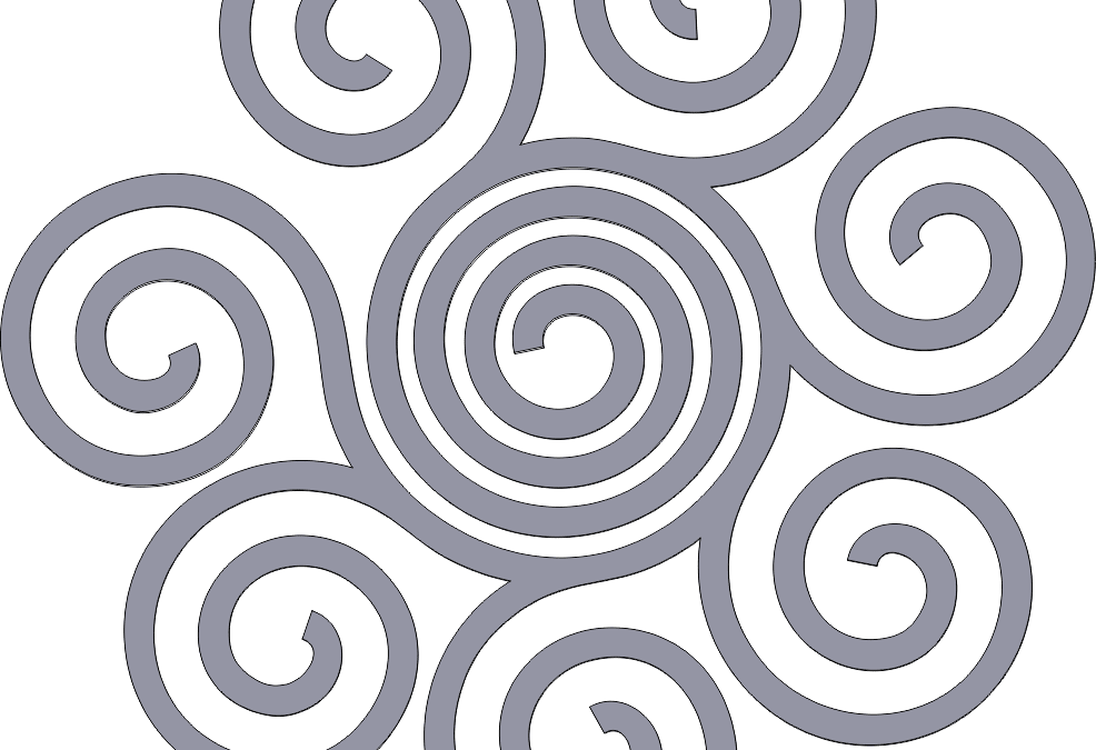 Diseño hepta 2D en espiral