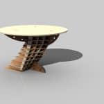 Mesa circular asimétrica - Vector descarganle para corte CNC y grabado laser gratis | Stanser