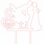 Topper de boda "Novio en moto" - Vector descarganle para corte CNC y grabado laser gratis | Stanser