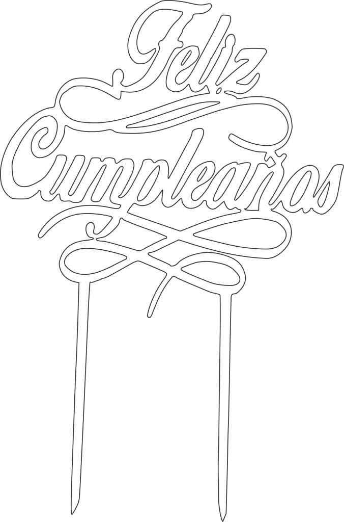 Decoración para pastel «Feliz cumpleaños» — vector para corte CNC