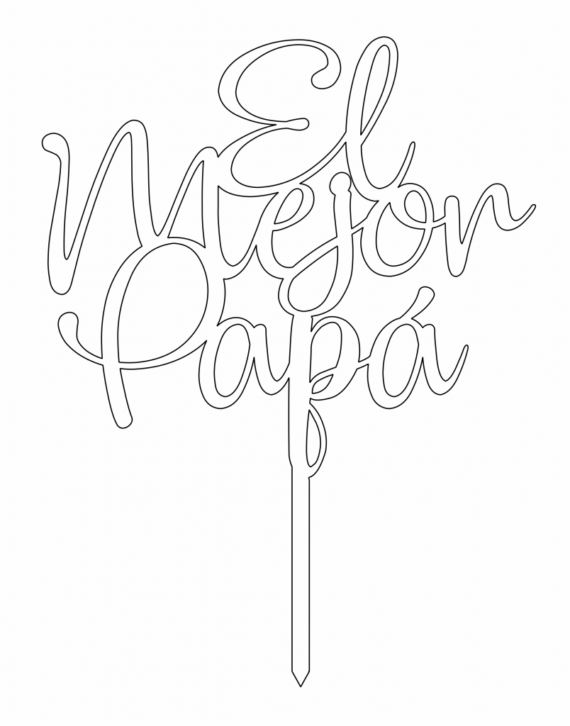 Topper para Papá — vector para corte CNC