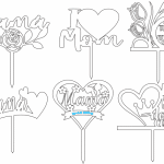 Toppers "Mamá" - Vector SVG DXF para Laser CO2 - Descargable gratis | Stanser