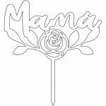 Topper Rosa - Vector SVG DXF para Laser CO2 - Descargable gratis | Stanser