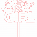 Topper Welcome baby - Vector descarganle para corte CNC y grabado laser gratis | Stanser