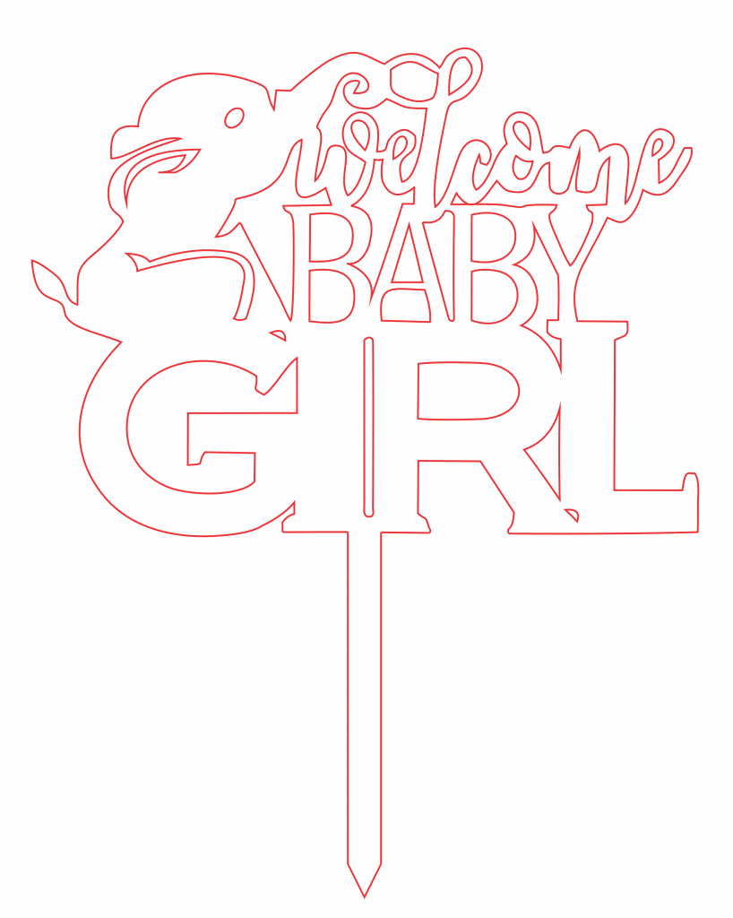 Topper Welcome baby — vector para corte CNC