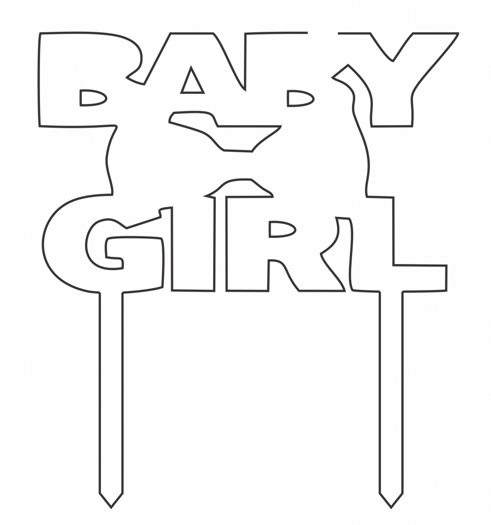 Topper Baby girl — vector para corte CNC