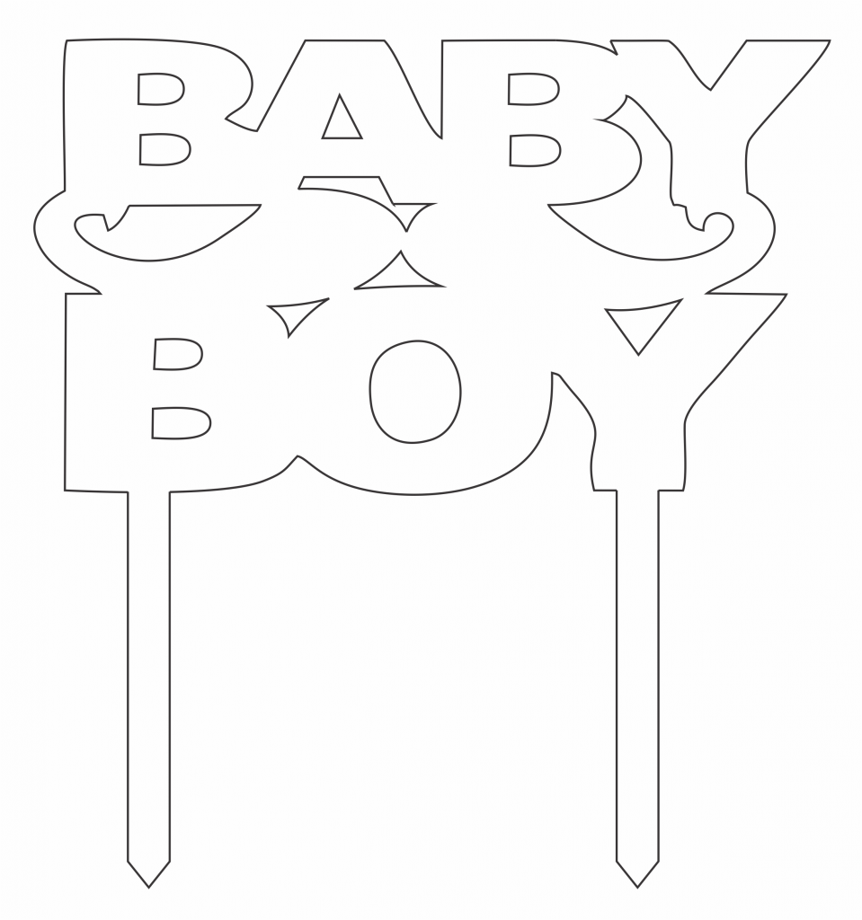 Topper «Baby boy» — vector para corte CNC