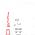 Torre Eiffel de 100cm - Vector SVG DXF para CNC Router y Laser CO2 - Descargable gratis | Stanser