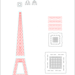 Torre Eiffel de 150cm - Vector SVG DXF para CNC Router y Laser CO2 - Descargable gratis | Stanser