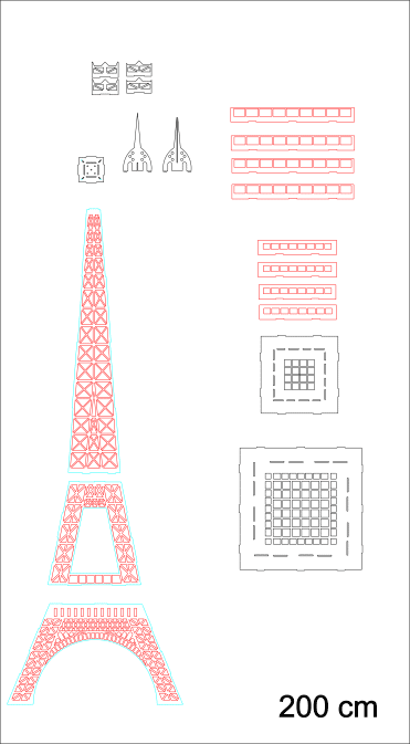 Torre Eiffel de 200cm