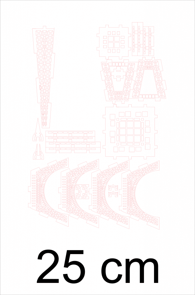 Torre Eiffel de 25cm — vector para corte CNC