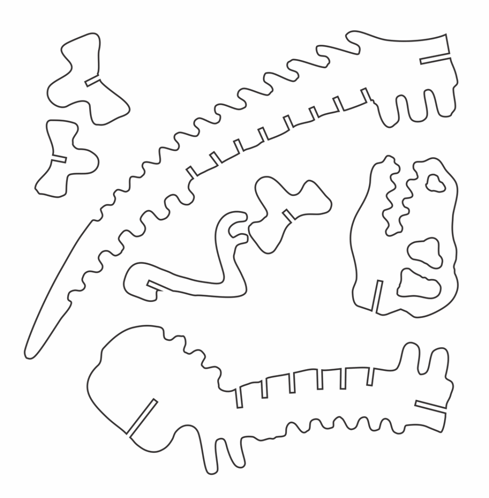 Esqueleto de TRex 2 — vector para corte CNC