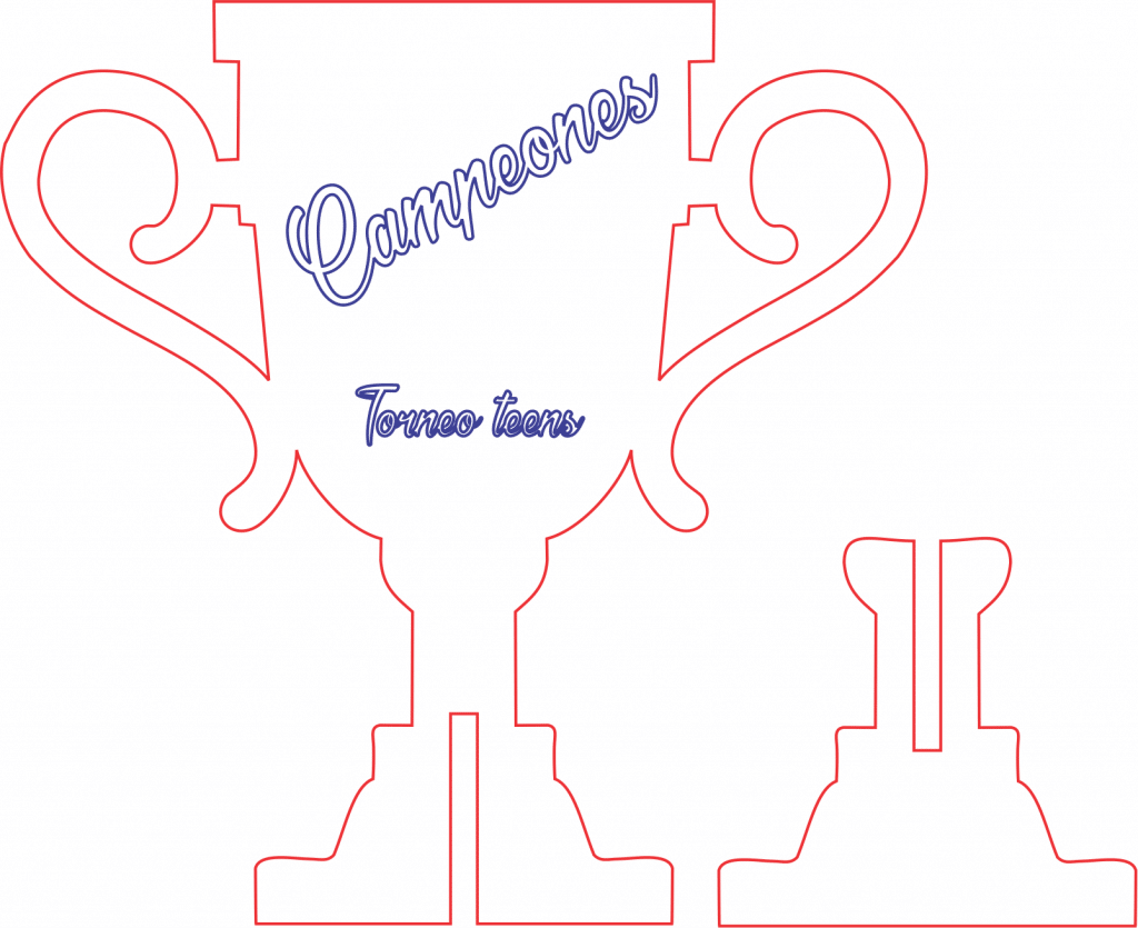 Trofeo bidimensional — vector para corte CNC