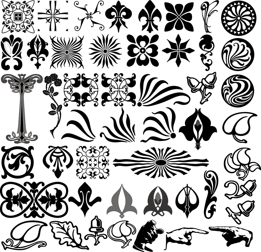 Elementos de diseño tipográfico — vector para corte CNC