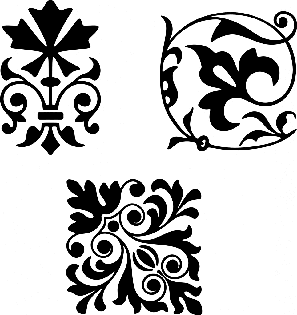viñetas ornamentales tipográficas — vector para corte CNC
