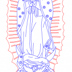 Virgen de Guadalupe con base - Vector SVG DXF para CNC Router y Laser CO2 - Descargable gratis | Stanser