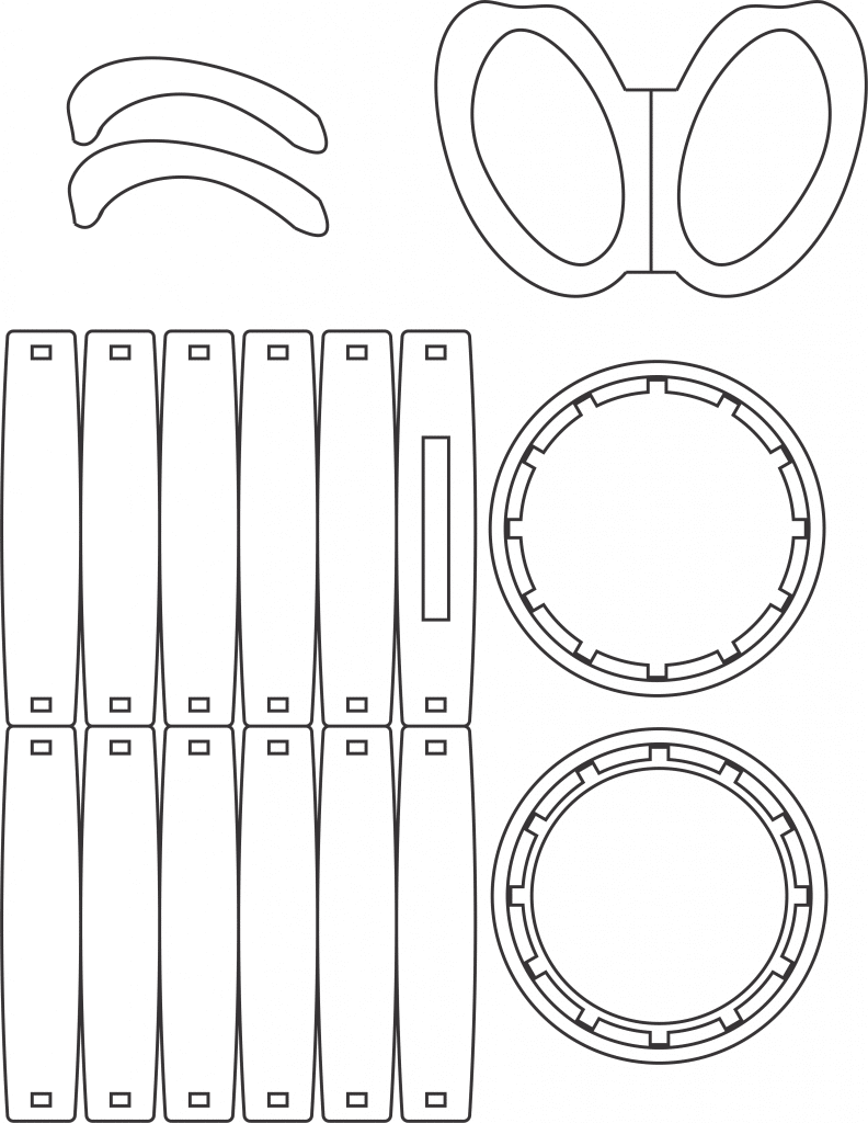 Recipiente cilíndrico — vector para corte CNC