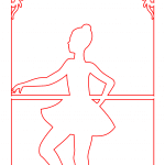 Cuadro decorativo de bailarina - Vector descarganle para corte CNC y grabado laser gratis | Stanser