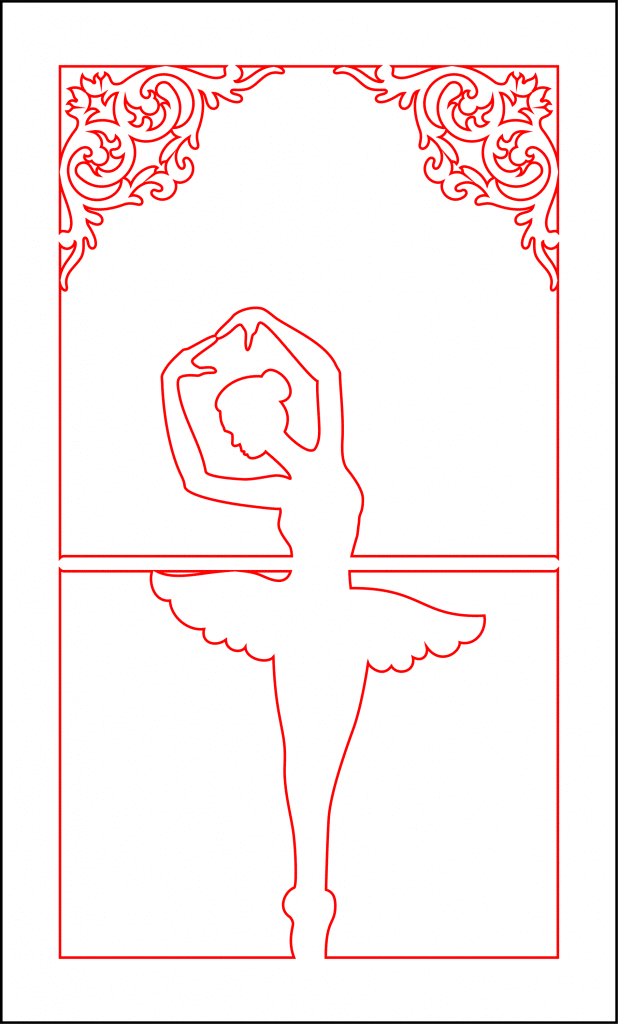 Cuadro decorativo de bailarina 2 — vector para corte CNC