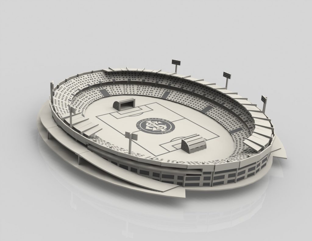 Estadio de fútbol — vector para corte CNC